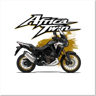 Africa Twin 1100 - Black Posters and Art